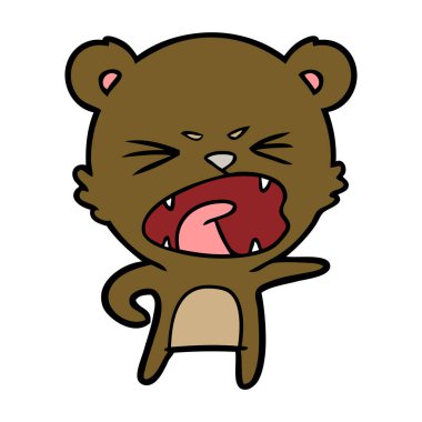 kızgın çizgi film ayı vektör çizim