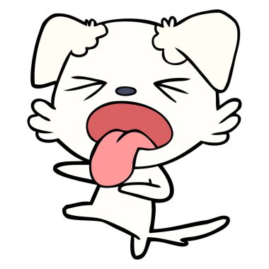 vektör çizim karikatür köpek bıkkın