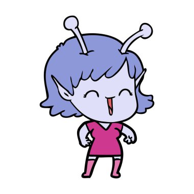 çizgi film yabancı kız gülerek