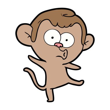 vektör çizim karikatür sürpriz maymun