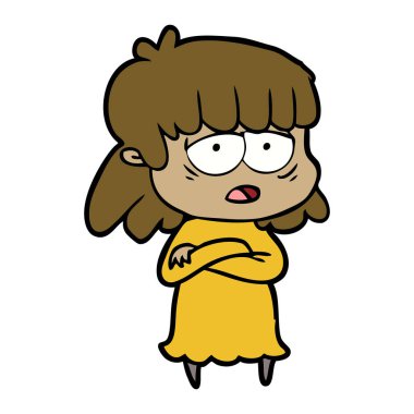 vektör çizim karikatür yorgun kadın