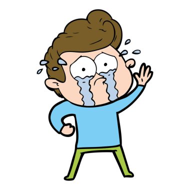 sallayarak ağlayan adam çizgi film