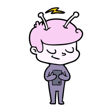 Dostu karikatür spaceman vektör çizim