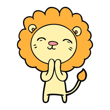 Çizgi film aslanının vektör çizimi
