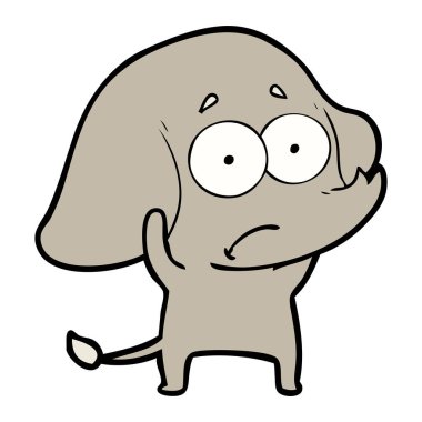 vektör çizim karikatür emin fil