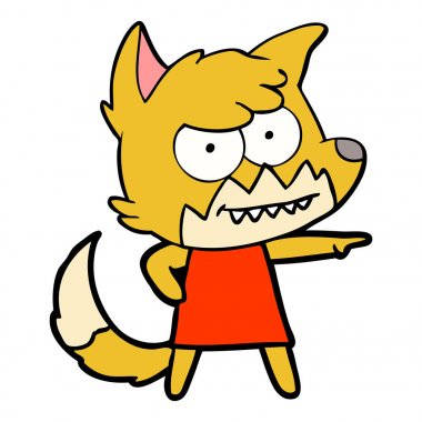 vektör çizim karikatür sırıtan Fox
