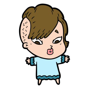 vektör çizim karikatür sürpriz kız