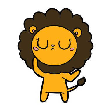 Çizgi film aslanının vektör çizimi