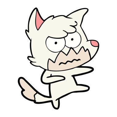 vektör çizim karikatür rahatsız fox