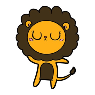 Çizgi film aslanının vektör çizimi