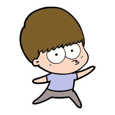 gergin çizgi film çocuk vektör çizim