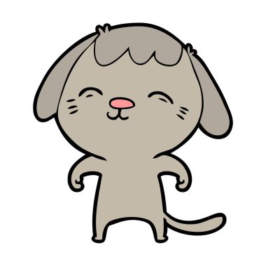 vektör çizim mutlu karikatür köpek