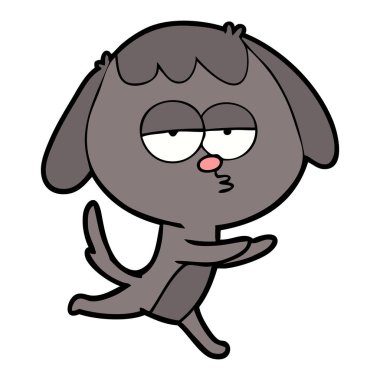 çalışan sıkılmış köpek çizgi film