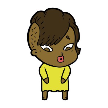 vektör çizim karikatür sürpriz kız