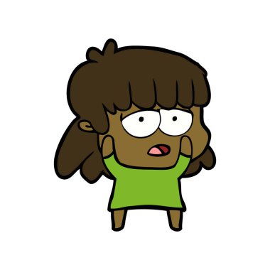 vektör çizim karikatür yorgun kadın