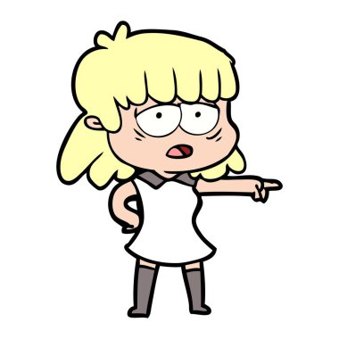 vektör çizim karikatür kadın işaret