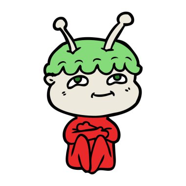 Dostu karikatür spaceman vektör çizim