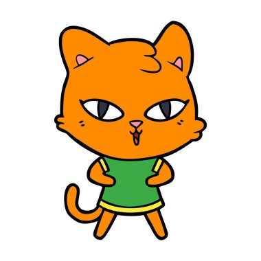 Çizgi film kedisinin vektör çizimi