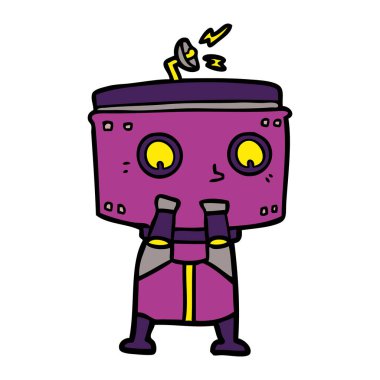 Çizgi film robotunun vektör çizimi