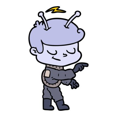Dostu karikatür spaceman vektör çizim