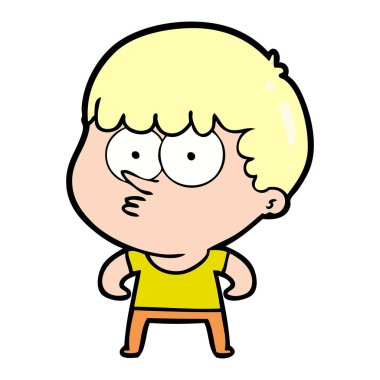 vektör çizim karikatür meraklı çocuk