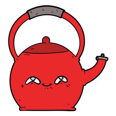 Çizgi film çaydanlığının vektör çizimi