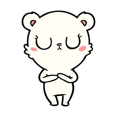 huzurlu karikatür kutup ayısı