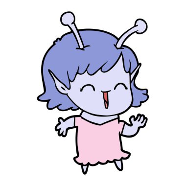 çizgi film yabancı kız gülerek