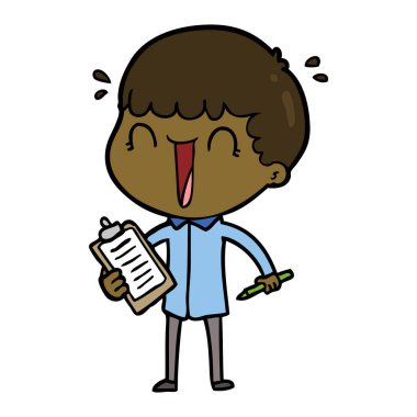 vektör çizim karikatür adam gülen