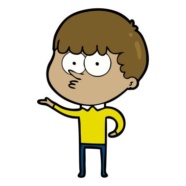 vektör çizim karikatür meraklı çocuk