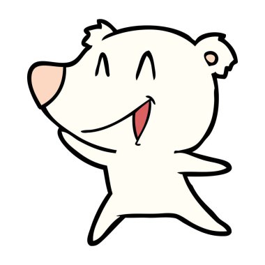 Kutup ayısı karikatür gülüyor