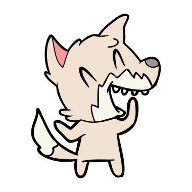 Tilki çizgi film gülen vektör çizim