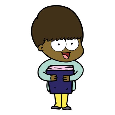 mutlu çizgi film çocuk vektör çizim