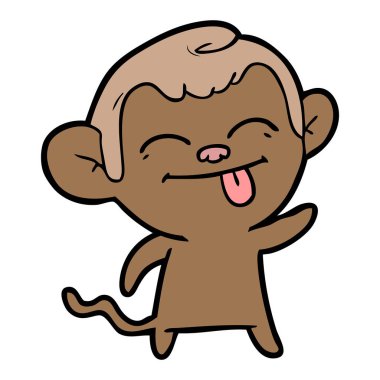 Komik karikatür maymun vektör çizim