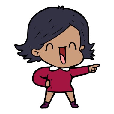 vektör çizim karikatür kadın işaret