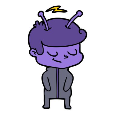 Dostu karikatür spaceman vektör çizim