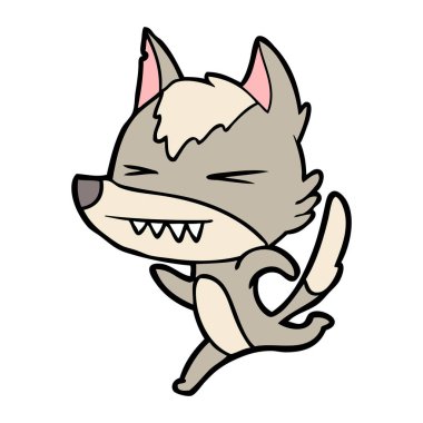 Çizgi film kurdunun vektör çizimi