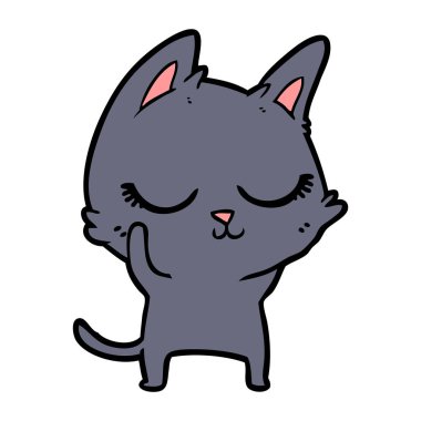Sakin karikatür kedi vektör çizim