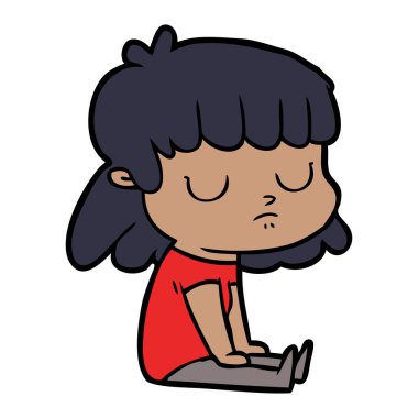 vektör çizim karikatür kayıtsız kadın