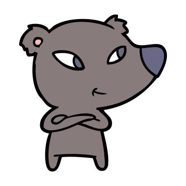 Tatlı çizgi film ayısının vektör çizimi