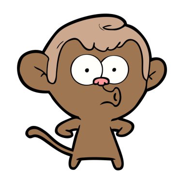 Çizgi film maymununun vektör çizimi