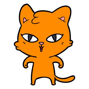 Çizgi film kedisinin vektör çizimi