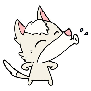 uluyan kurt karikatür, vektör çizim