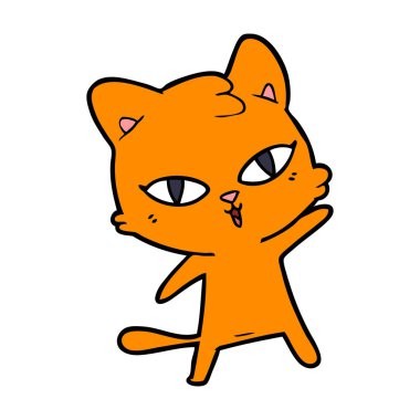 Çizgi film kedisinin vektör çizimi