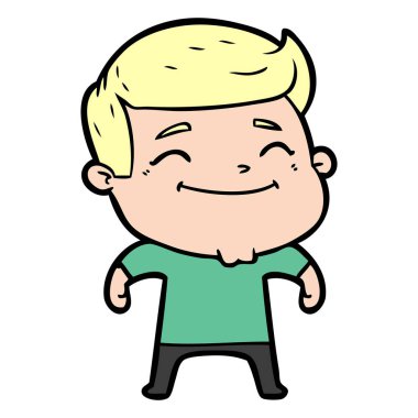 mutlu çizgi film adam vektör çizim