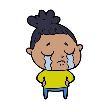 vektör çizim karikatür ağlayan kadın