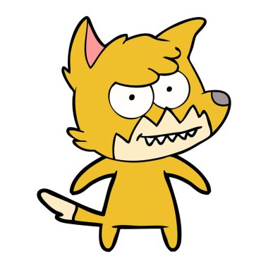 vektör çizim karikatür sırıtan Fox