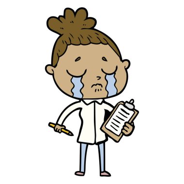 Çizgi filmdeki kadının vektör çizimi