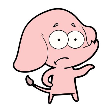 vektör çizim karikatür emin fil