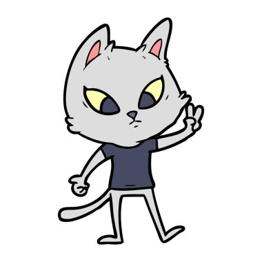 Çizgi film kedisinin vektör çizimi